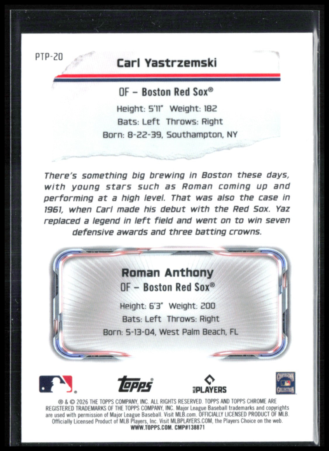 Carl Yastrzemski / Roman Anthony