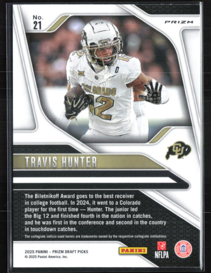 Travis Hunter RC Yellow Ice 2025 Prizm Draft Picks