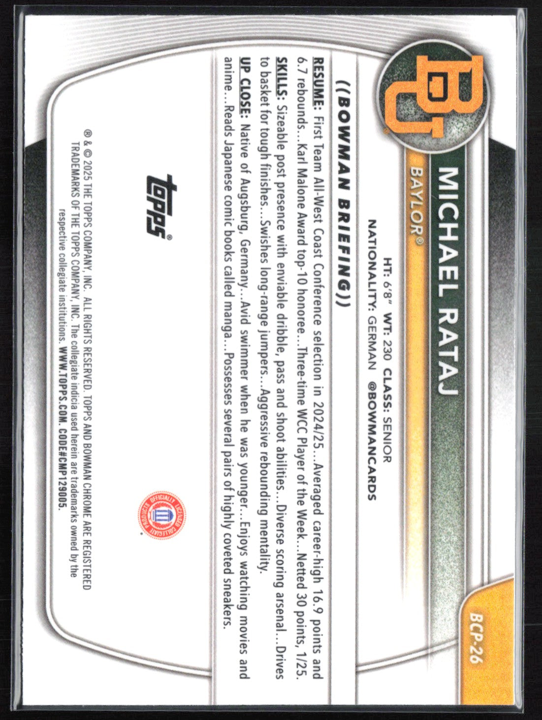 Michael Rataj 1st Bowman Mojo