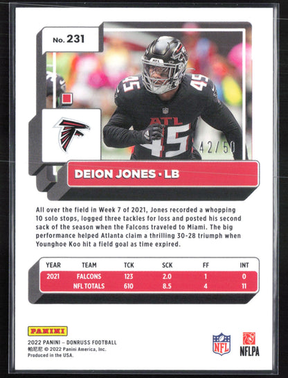 Deion Jones Press Proof Gold /50