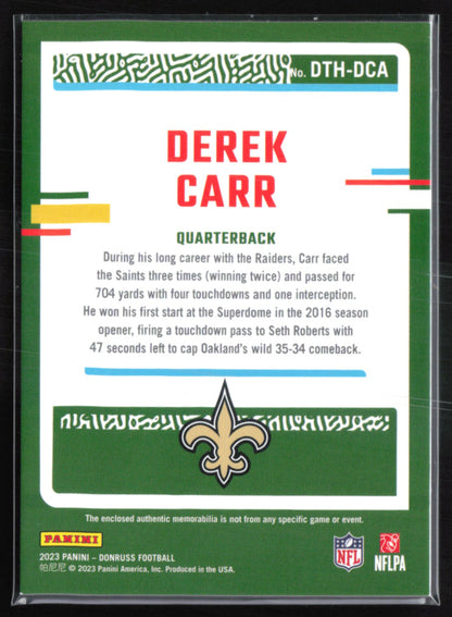 Derek Carr Donruss Threads Mem