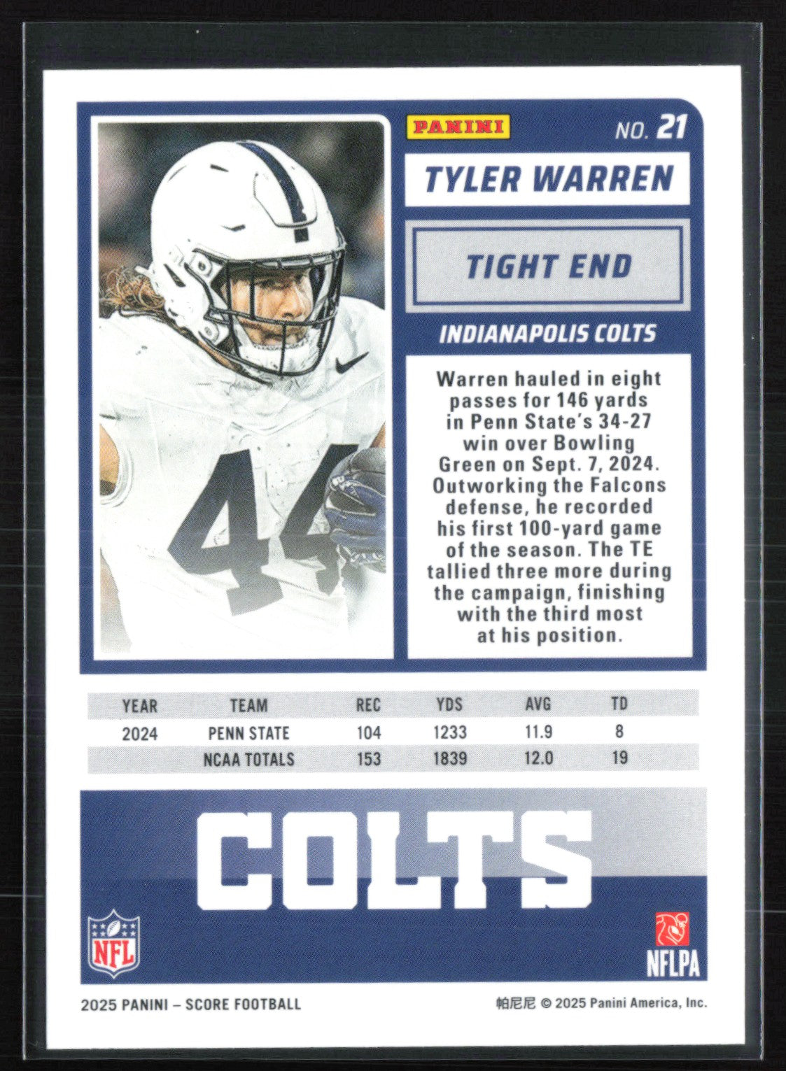 Tyler Warren HYDRODYNAMIC（サイン、シリアルNO入） Tyler Warren Signed/Autographed 11x14 Photo Penn State JSA 191925