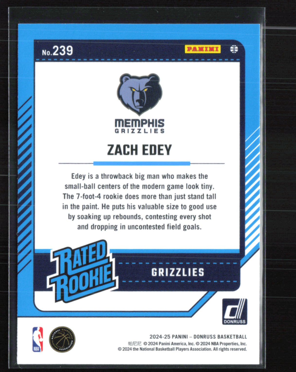 Zach Edey RC Rated Rookie