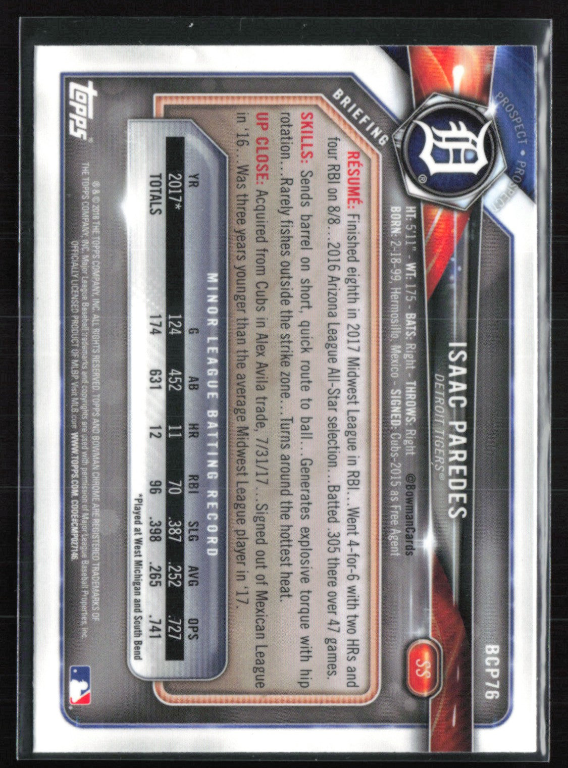Isaac Paredes 1st Bowman