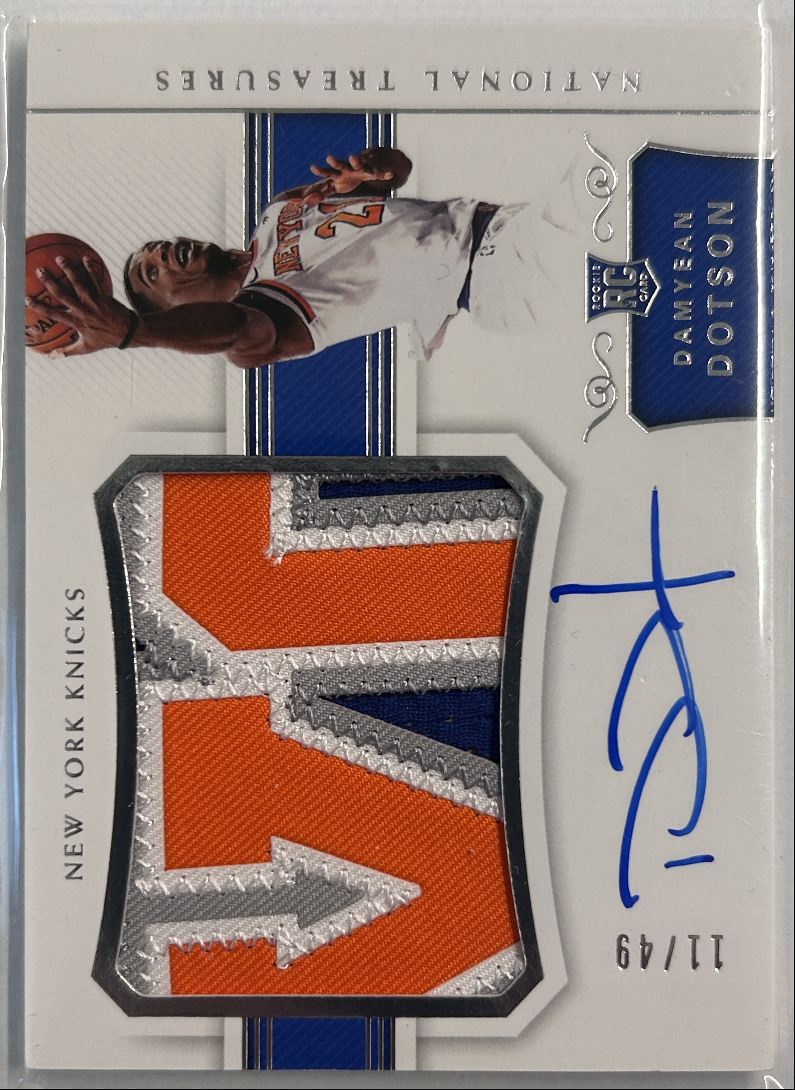 Damyean Dotson RC Jumbo Patch Auto /49 National Treasures
