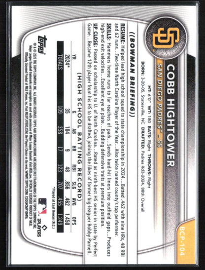 Cobb Hightower 1st Bowman