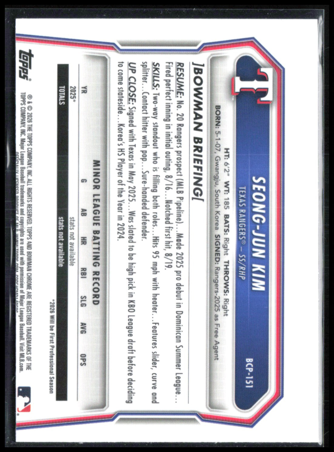 Seong-Jun Kim 1st Bowman Mojo