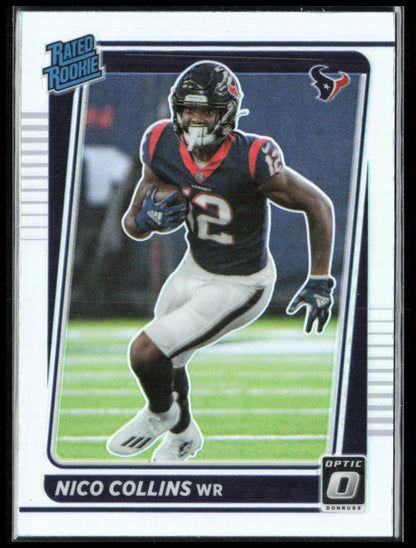 Nico Collins RC Holo 2021 Optic Rated Rookie