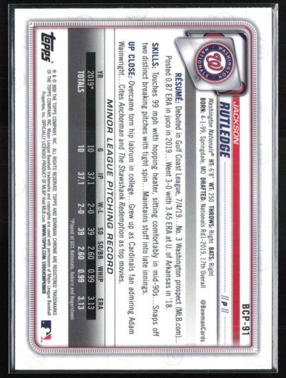 Jackson Rutledge 1st Bowman Mojo