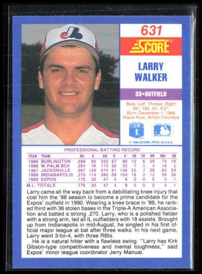 Larry Walker RC 1990 Score