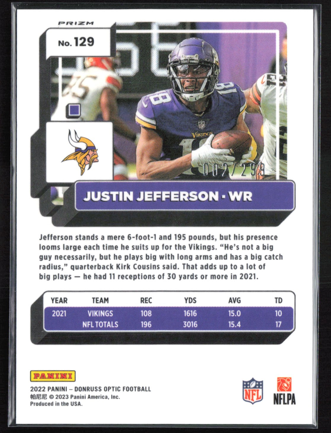Justin Jefferson Light Blue Holo /299