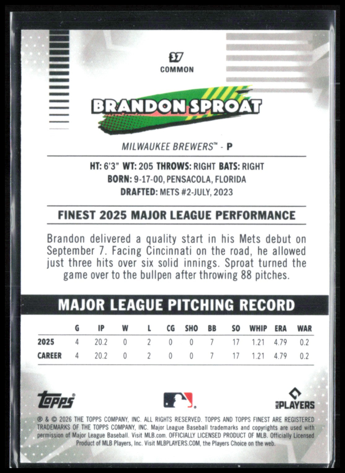 Brandon Sproat RC