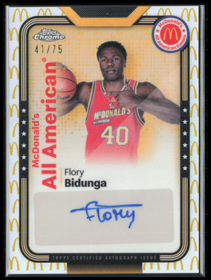 Flory Bidunga Auto /75 2024 Topps Chrome McDonalds