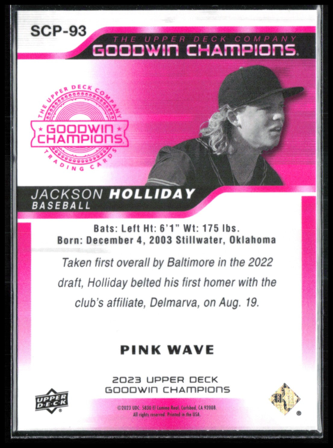 Jackson Holliday Splash of Color Pink Wave
