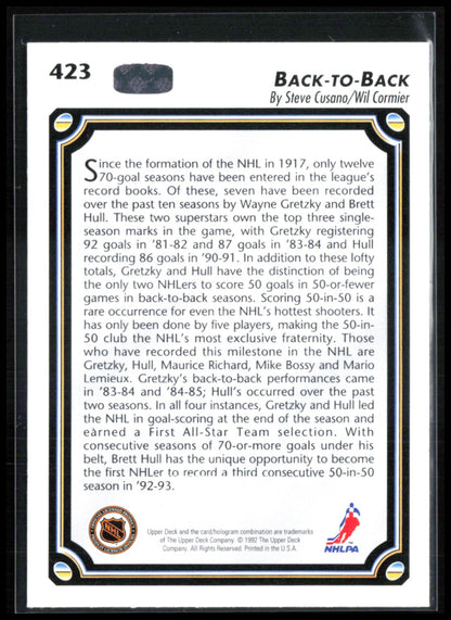 Brett Hull/Wayne Gretzky 1992 UD