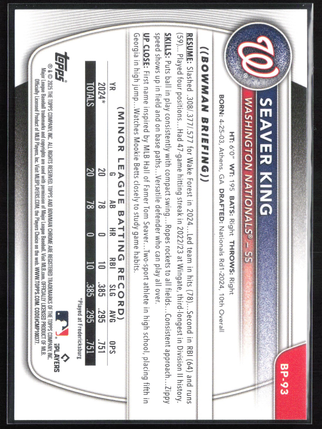 Seaver King Prospects
