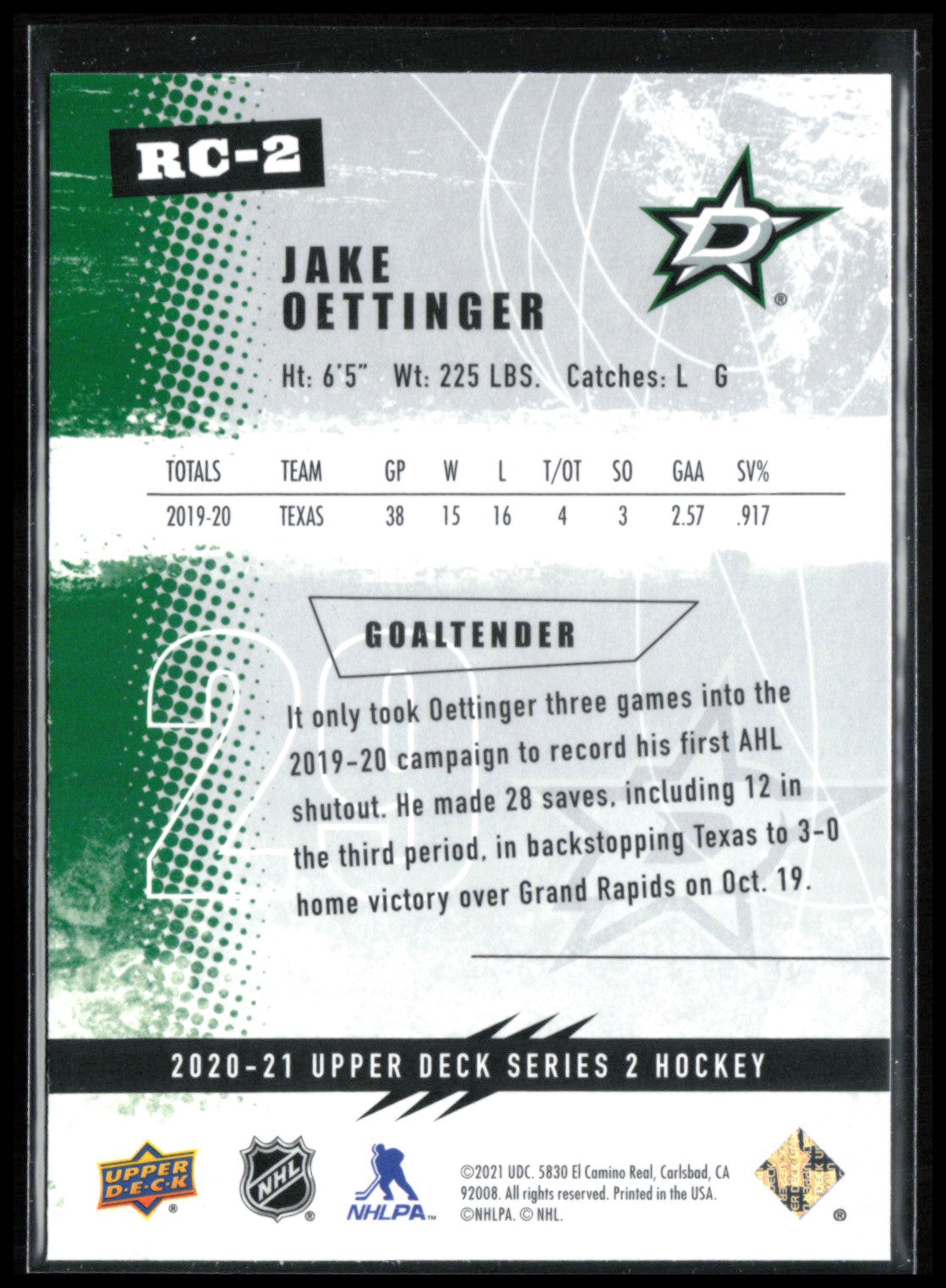 Jake Oettinger RC
