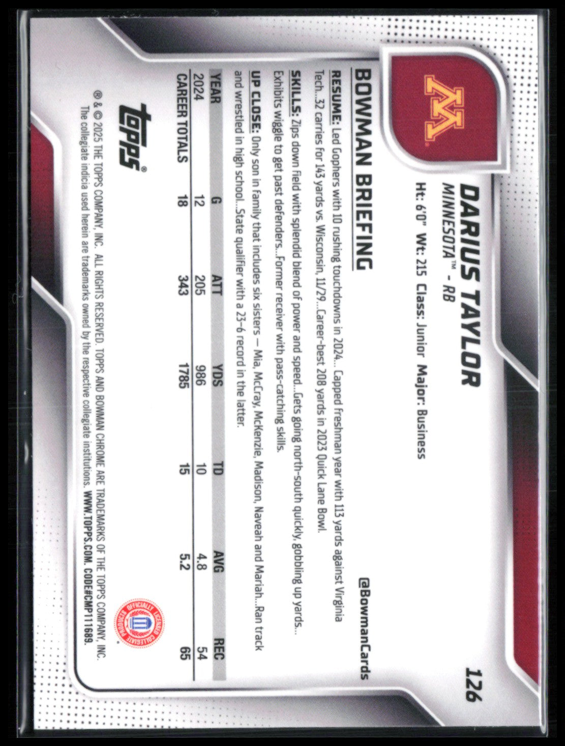 Darius Taylor 1st Bowman Pink Lava