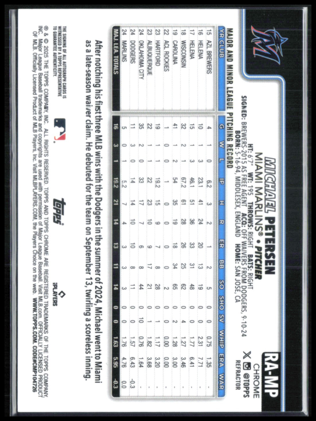 Michael Petersen RC Auto 001/499 Refractor