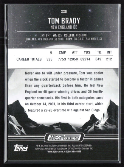 Tom Brady Midnight Refractor 2023 Topps Composite