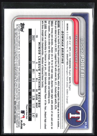 Brock Porter 1st Bowman Mojo