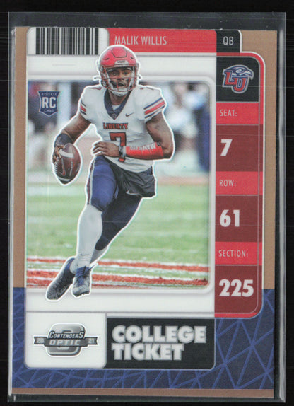 Malik Willis RC Bronze 2022 Contenders Optic Draft Picks