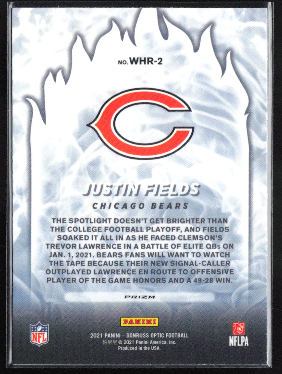 Justin Fields RC White-Hot Rookies Holo