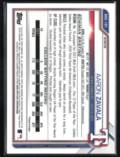 Aaron Zavala 1st Bowman Refractor