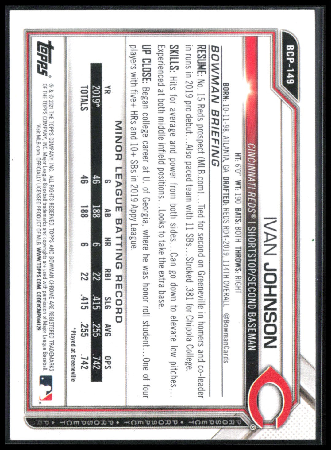 Ivan Johnson 1st Bowman Camo