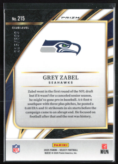 Grey Zabel RC Purple /699 Club Level