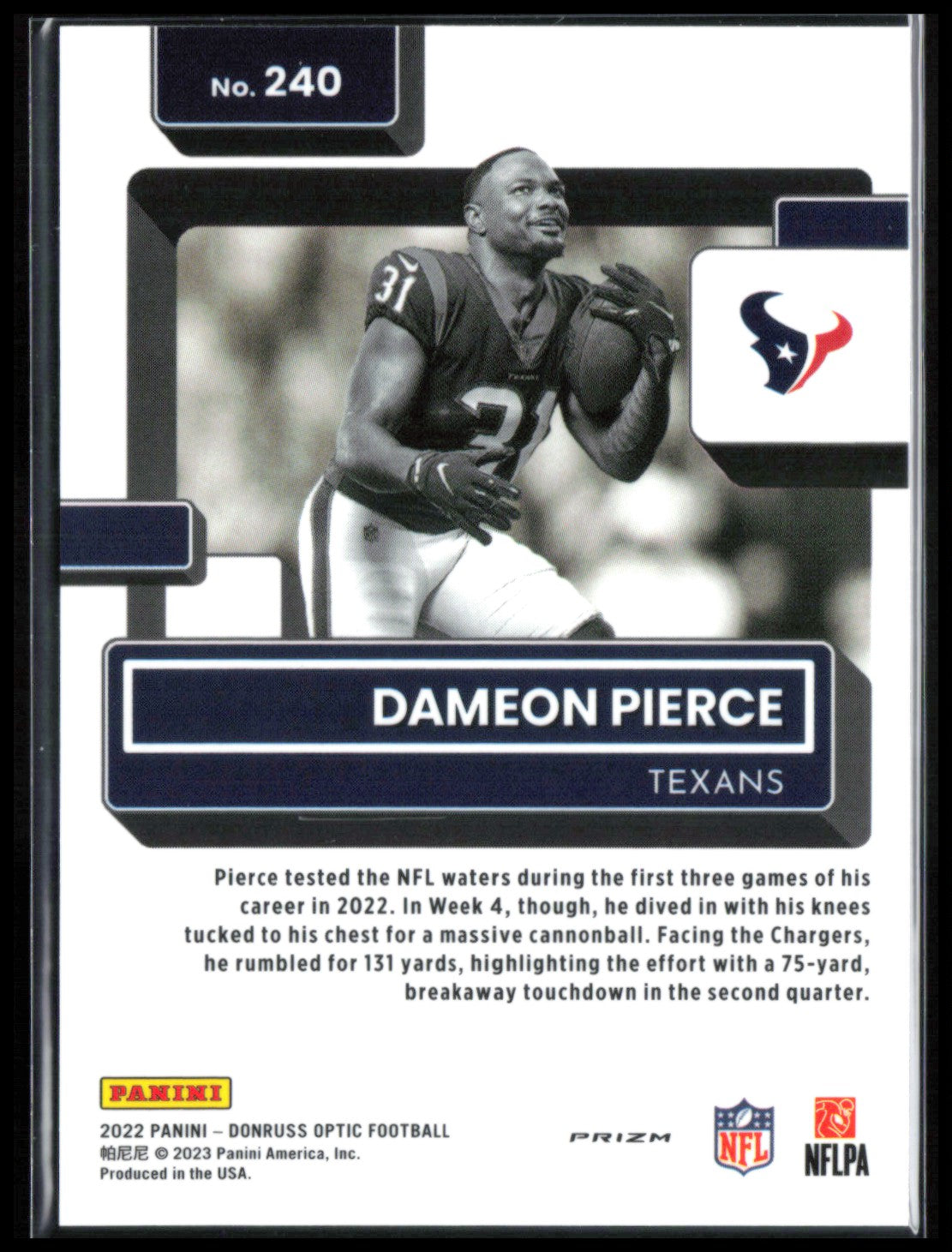 Dameon Pierce RC Negative Prizm