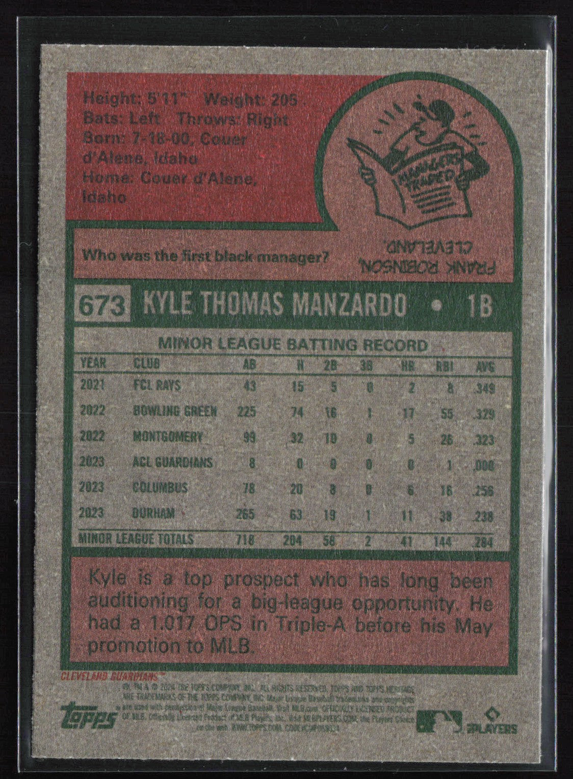 Kyle Manzardo RC