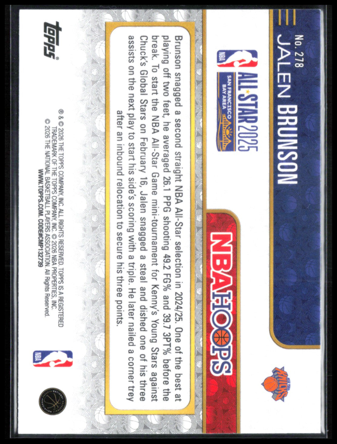 Jalen Brunson Basketball Parallel