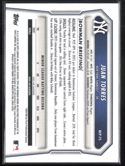 Juan Torres 1st Bowman