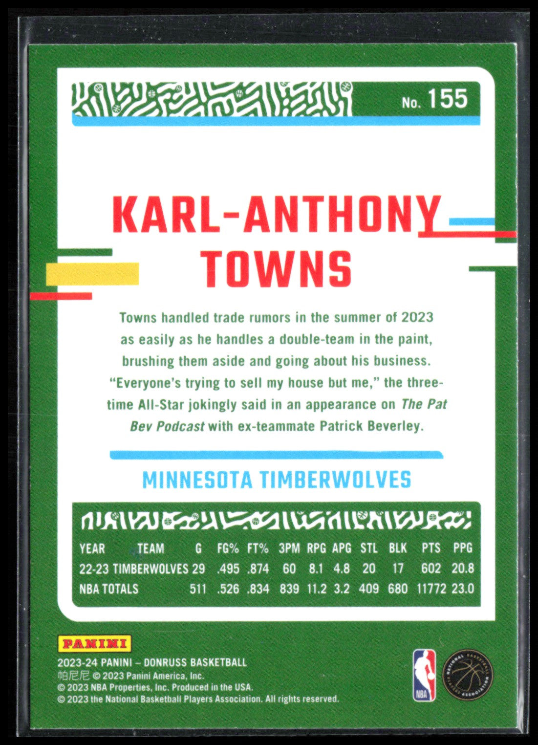 Karl-Anthony Towns Green Laser