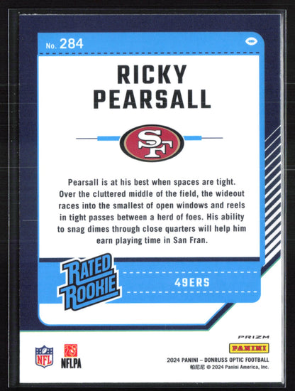 Ricky Pearsall RC Blue Hyper Optic Rated Rookie