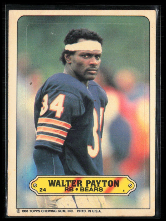 Walter Payton 1983 Topps Sticker Inserts