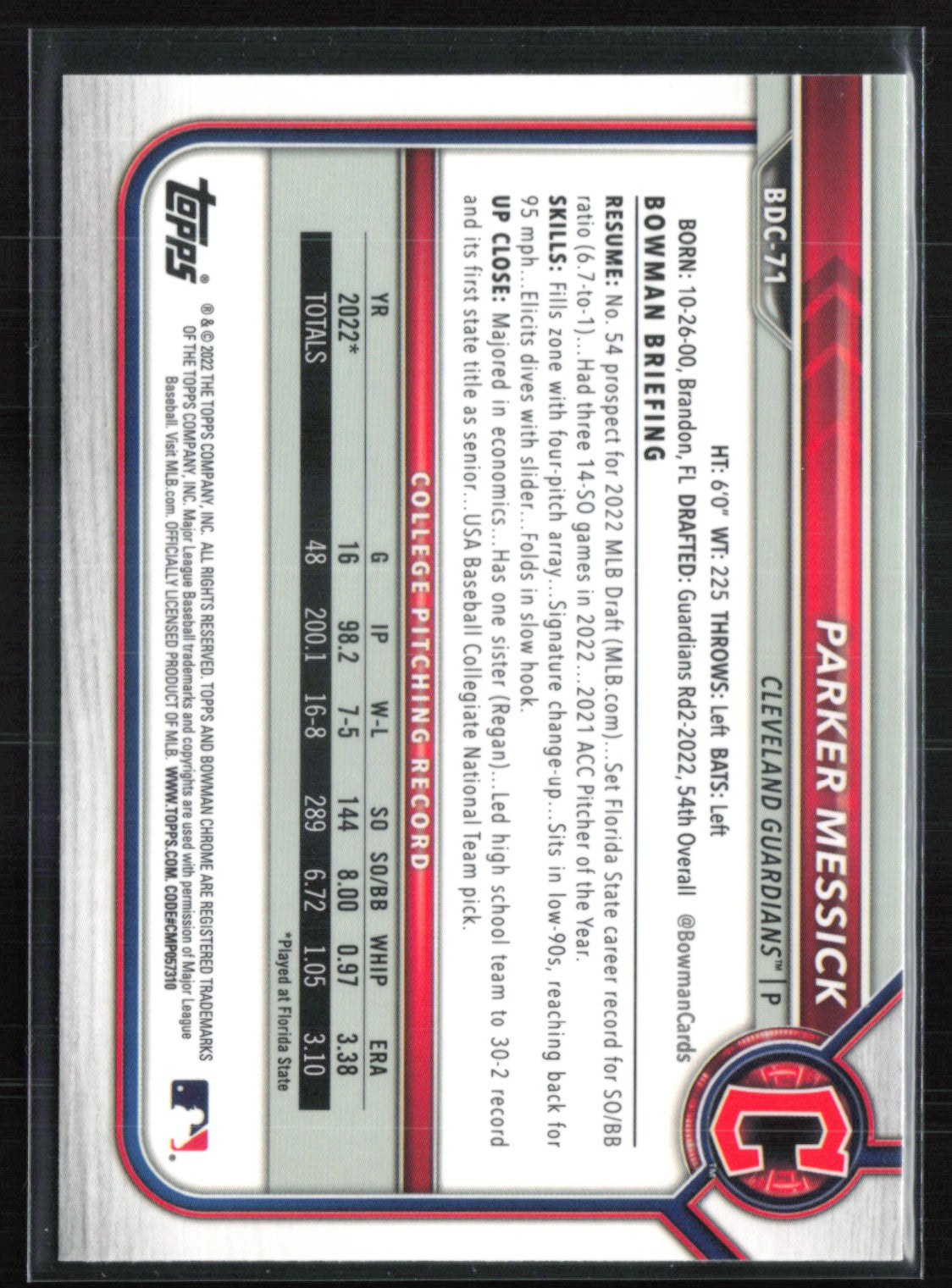 Parker Messick 1st Bowman Sky Blue