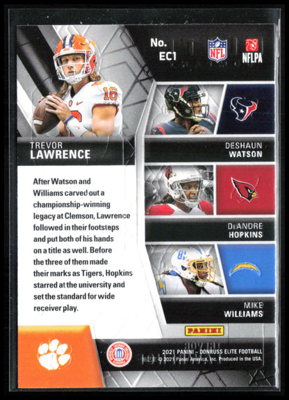 Trevor Lawrence/Deshaun Watson/De'Andre Hopkins/Mike Williams Elite Company