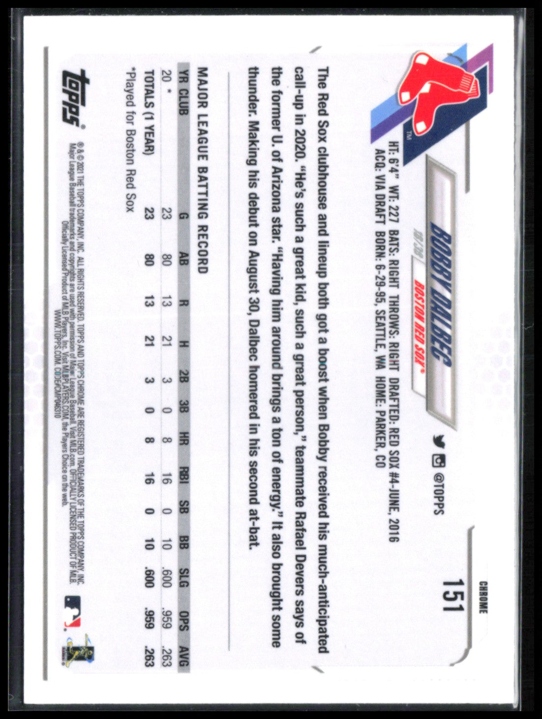Bobby Dalbec RC