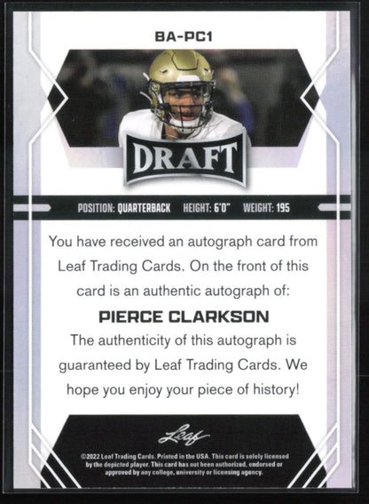 Pierce Clarkson Draft Auto