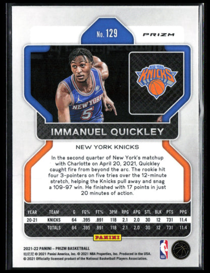Immanuel Quickley Silver