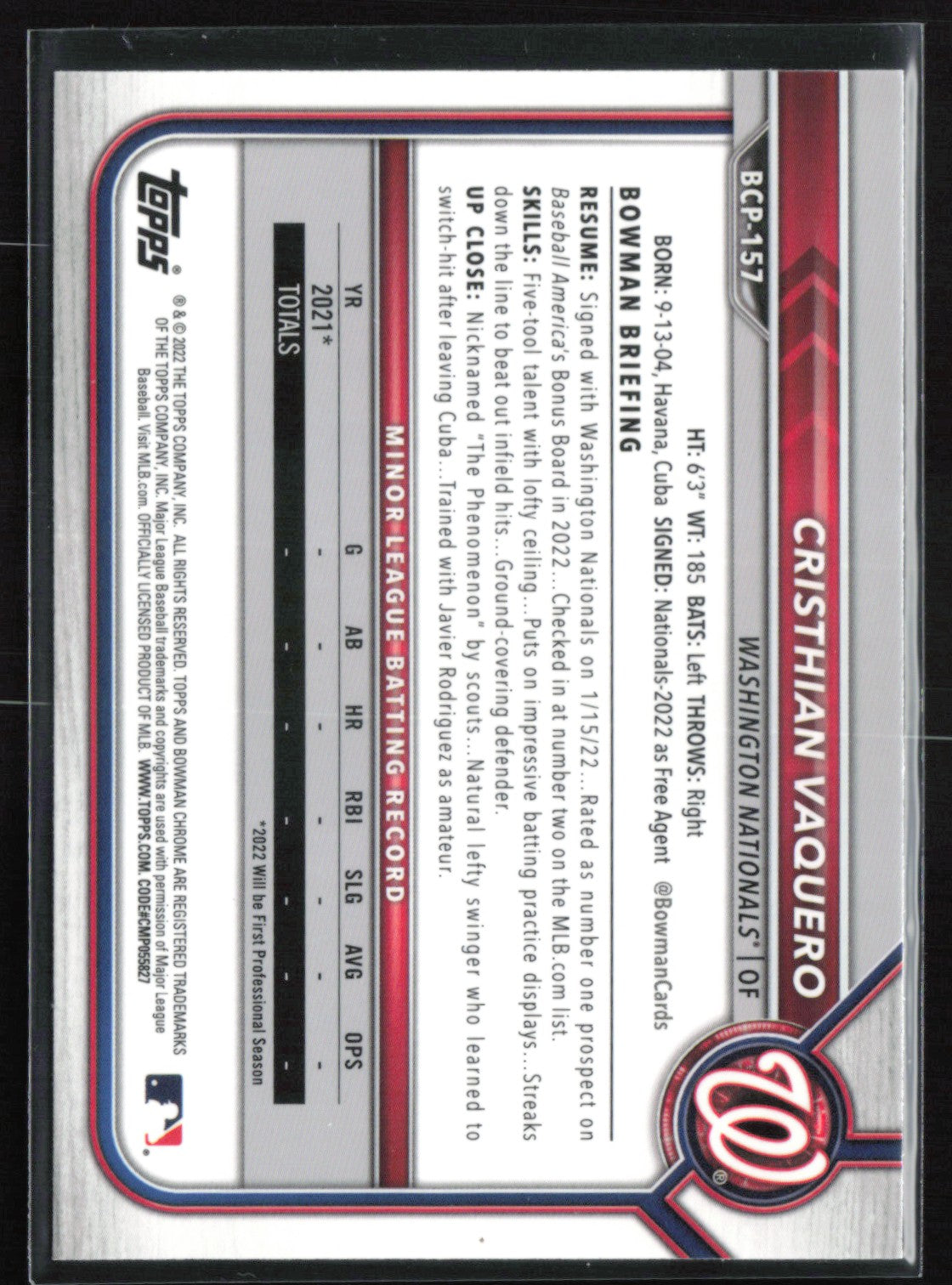 Cristhian Vaquero 1st Bowman