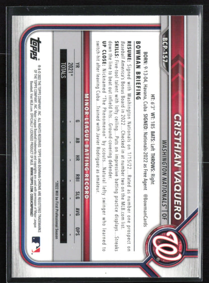 Cristhian Vaquero 1st Bowman