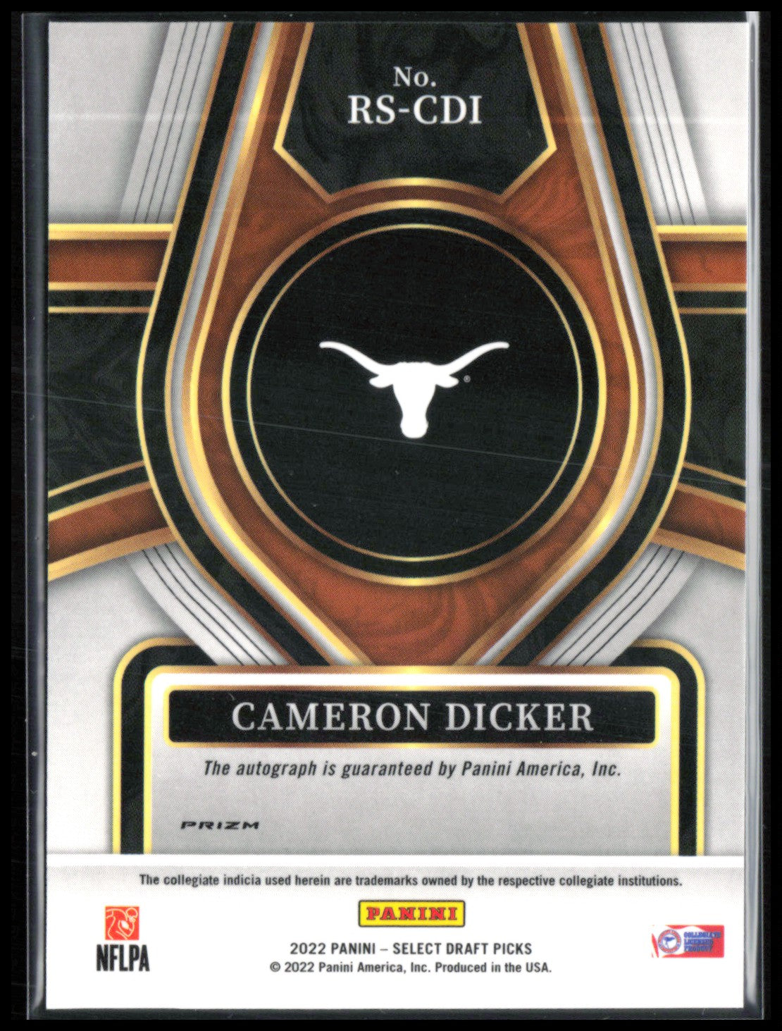 Cameron Dicker Auto Red Prizm 2022 Select Draft