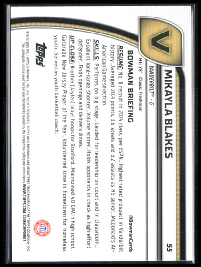 Mikayla Blakes 1st Bowman Purple Lava