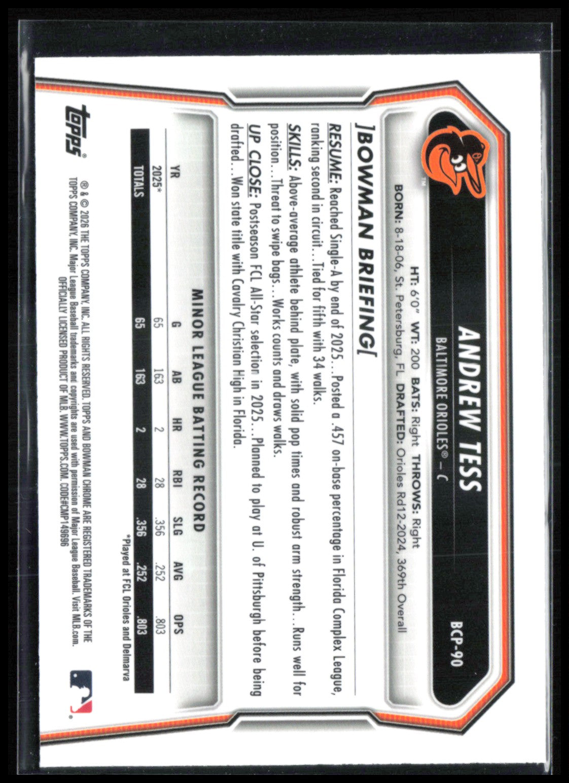 Andrew Tess 1st Bowman Mojo