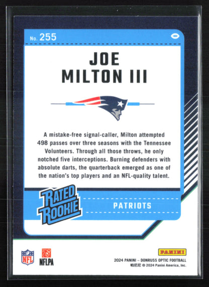 Joe Milton III RC Optic Rated Rookie