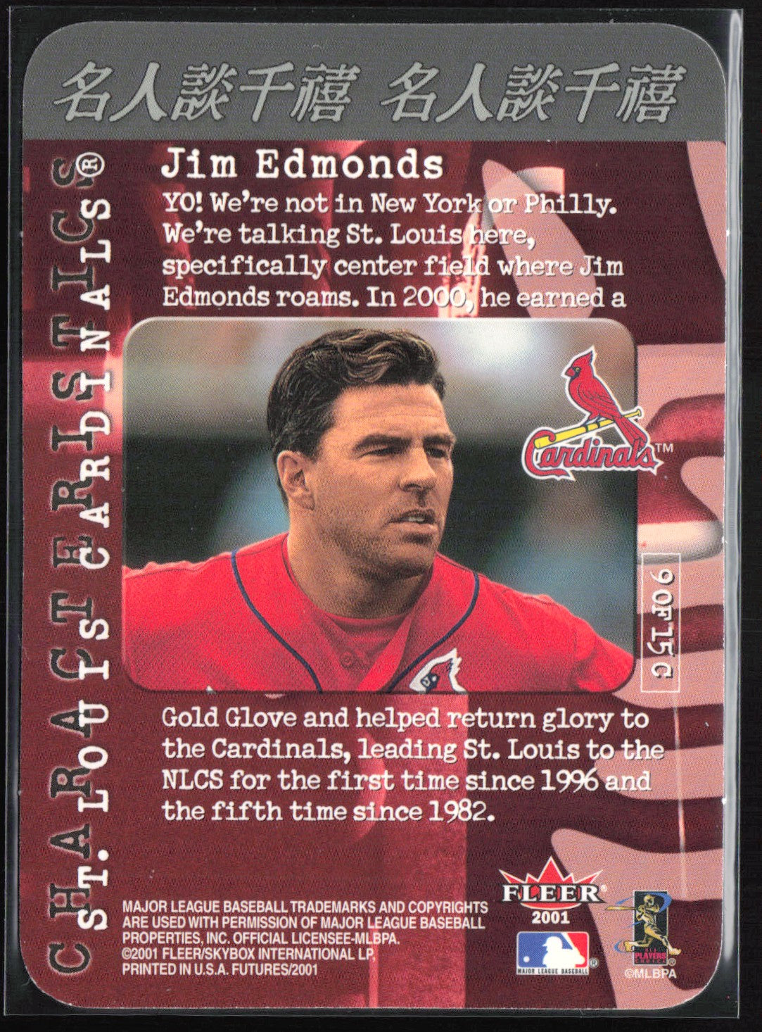 Jim Edmonds 2001 Fleer Futures Die-Cut