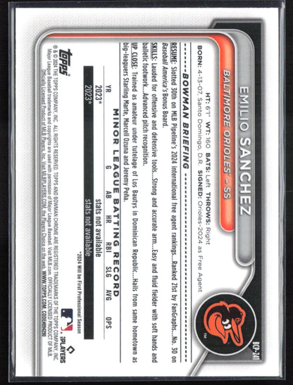 Emilio Sanchez 1st Bowman Mojo